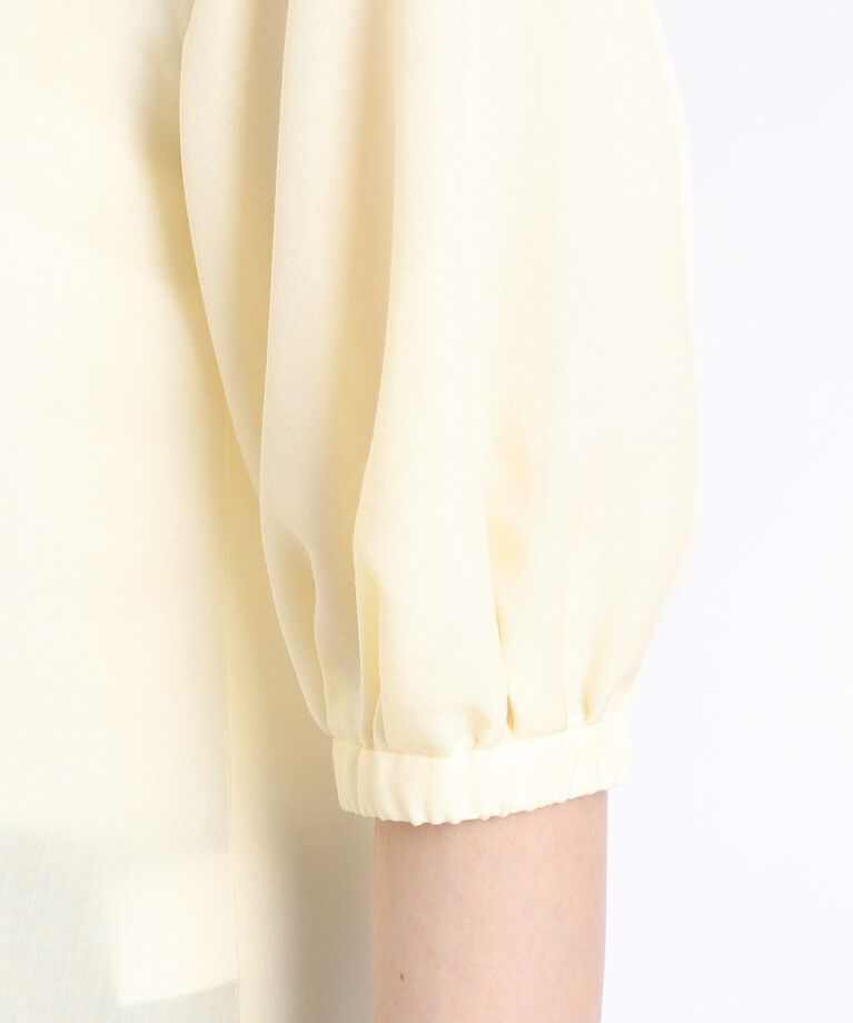 Reflect「【夏SALE／洗える】ふんわりスリーブデニム風ブラウス」|シャツ・ブラウス|