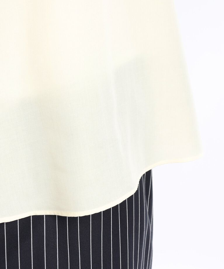 Reflect「【夏SALE／洗える】ふんわりスリーブデニム風ブラウス」|シャツ・ブラウス|