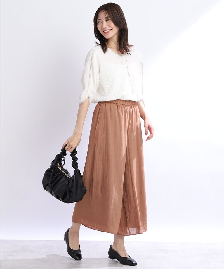 Reflect「【SALE／マシンウォッシュ可】パイピングパフスリーブブラウス」|シャツ・ブラウス|