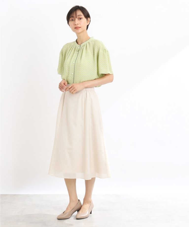 Reflect「【SALE／接触冷感／手洗い可】ウインドミルモチーフプリントブラウス」|シャツ・ブラウス|