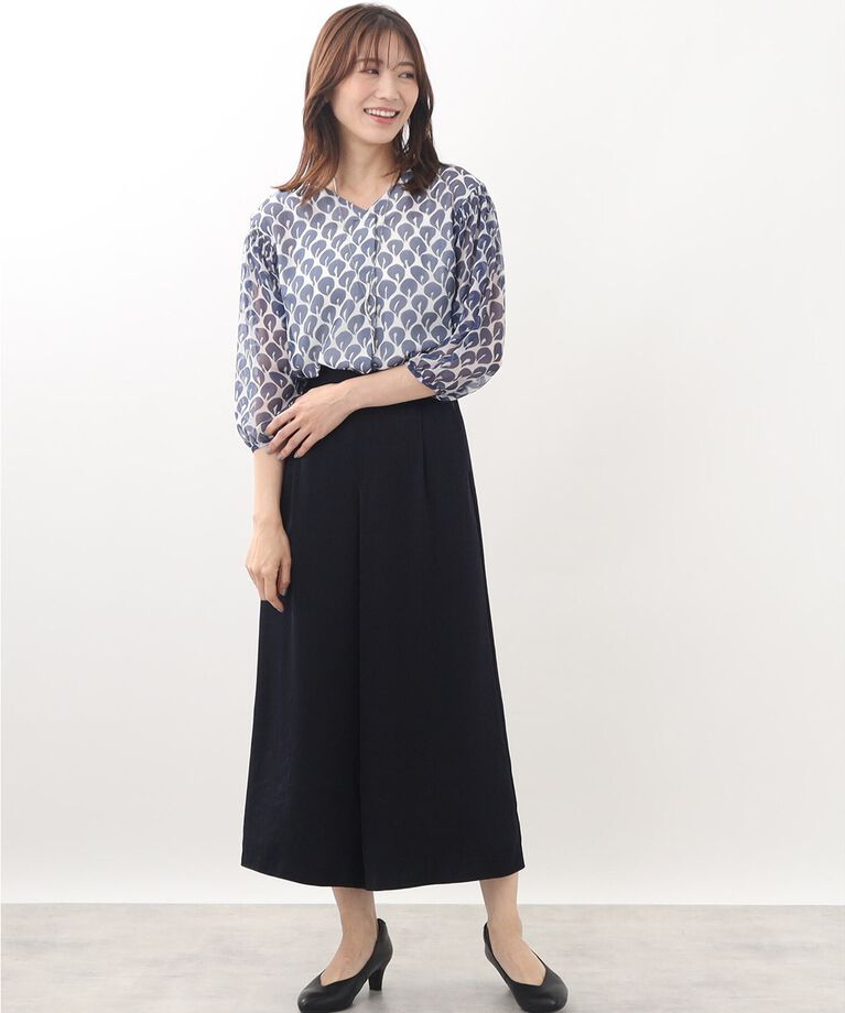 Reflect「【SALE／マシンウォッシュ】華やかプリントブラウス」|シャツ・ブラウス|
