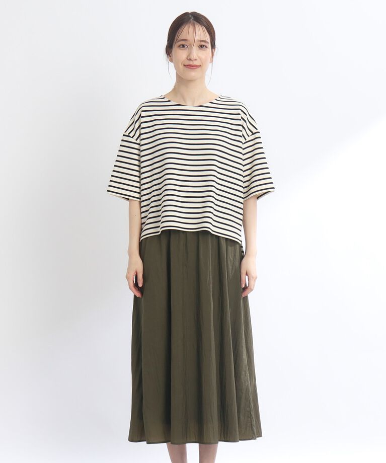 Reflect「【E‐QUALITY／手洗い可／セットアイテム】ボーダープルオーバー＋タンクトップワンピース」|ワンピース|