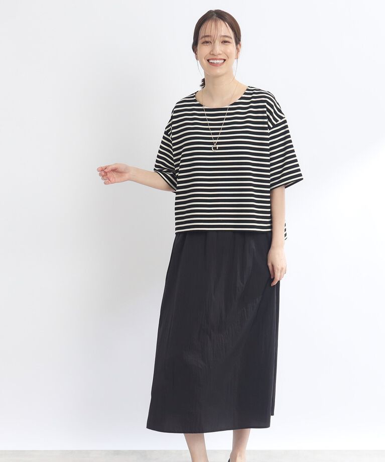Reflect「【E‐QUALITY／手洗い可／セットアイテム】ボーダープルオーバー＋タンクトップワンピース」|ワンピース|