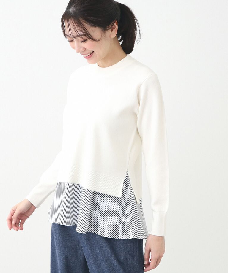 Reflect「【春SALE／E‐QUALITY】異素材ドッキングプルオーバー」|Tシャツ・カットソー|