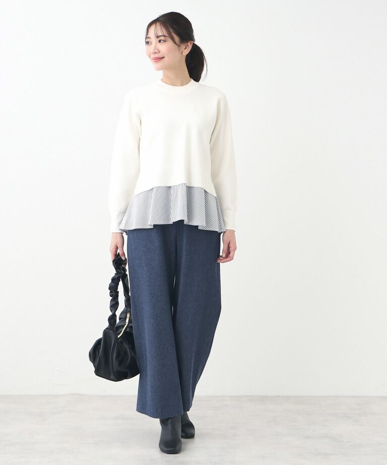 Reflect「【春SALE／E‐QUALITY】異素材ドッキングプルオーバー」|Tシャツ・カットソー|