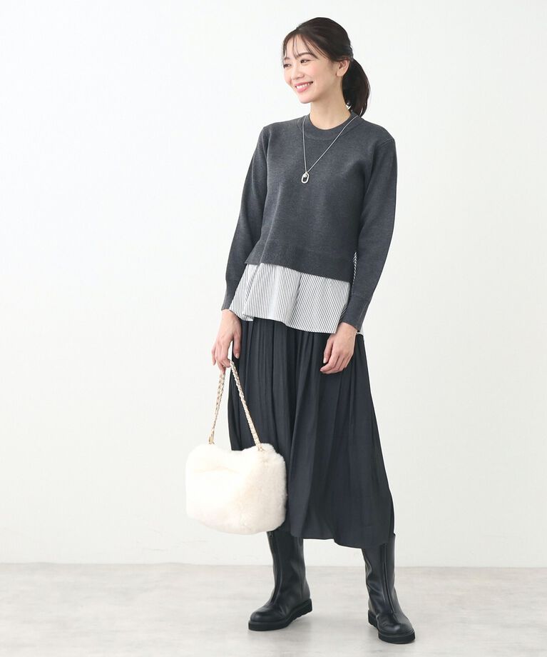 Reflect「【春SALE／E‐QUALITY】異素材ドッキングプルオーバー」|Tシャツ・カットソー|