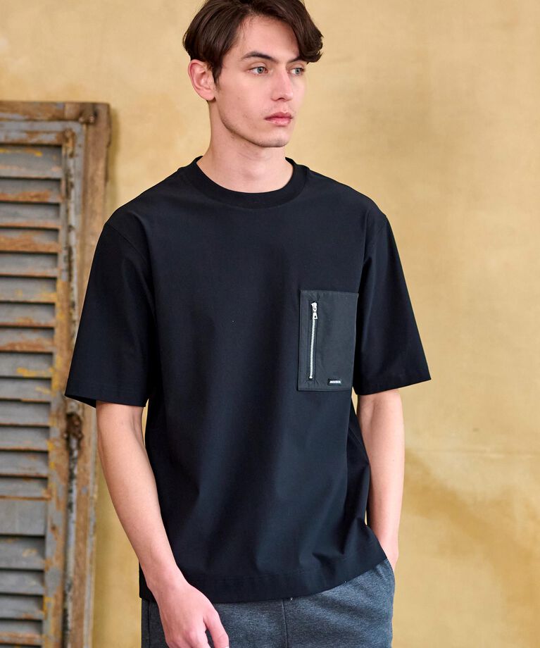 DRESSTERIOR「【接触冷感】ハイストレッチ トリコットポケットTシャツ」|Tシャツ・カットソー|