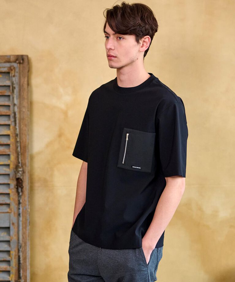DRESSTERIOR「【接触冷感】ハイストレッチ トリコットポケットTシャツ」|Tシャツ・カットソー|
