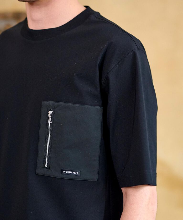 DRESSTERIOR「【接触冷感】ハイストレッチ トリコットポケットTシャツ」|Tシャツ・カットソー|