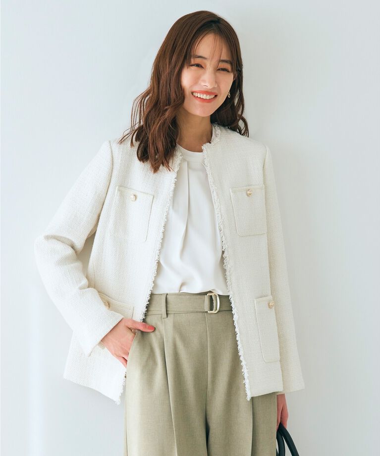 grove「普段使いからハレの日まで オンオフ活躍する上品ジャケット」|ノーカラージャケット|ｱｲﾎﾞﾘｰ(004)
