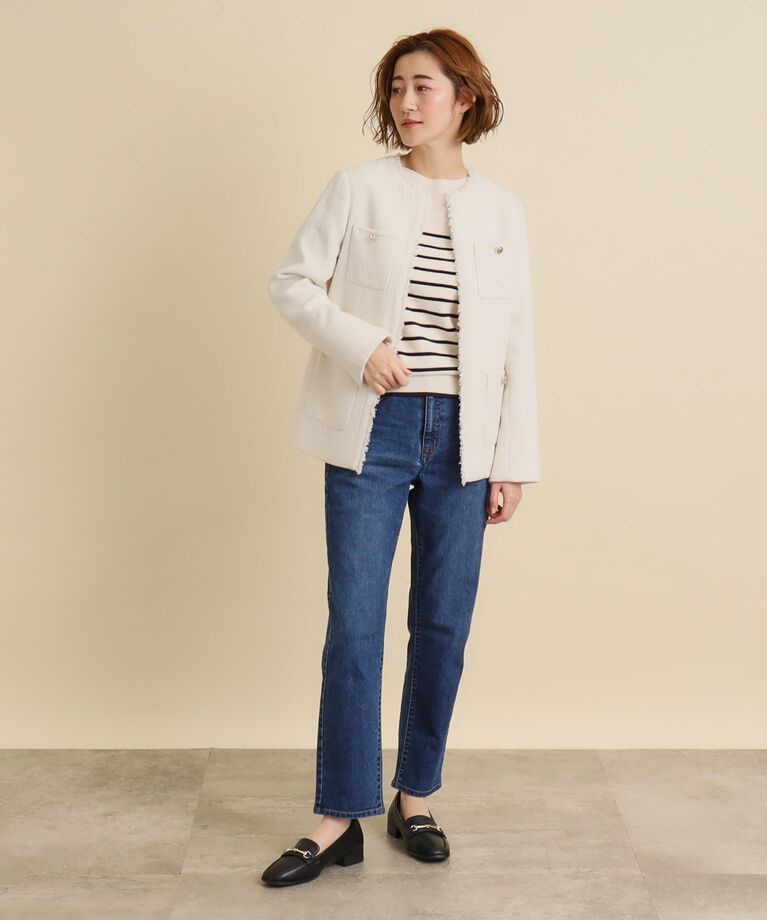 grove「普段使いからハレの日まで オンオフ活躍する上品ジャケット」|ノーカラージャケット|