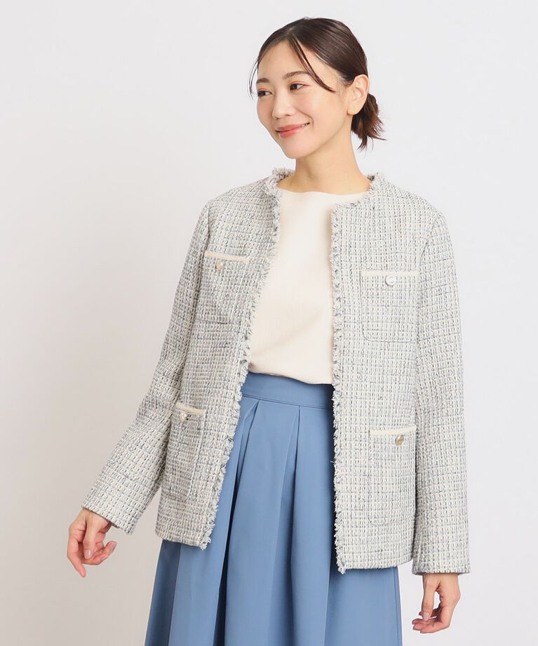 grove「普段使いからハレの日まで オンオフ活躍する上品ジャケット」|ノーカラージャケット|
