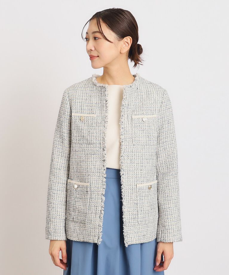 grove「普段使いからハレの日まで オンオフ活躍する上品ジャケット」|ノーカラージャケット|