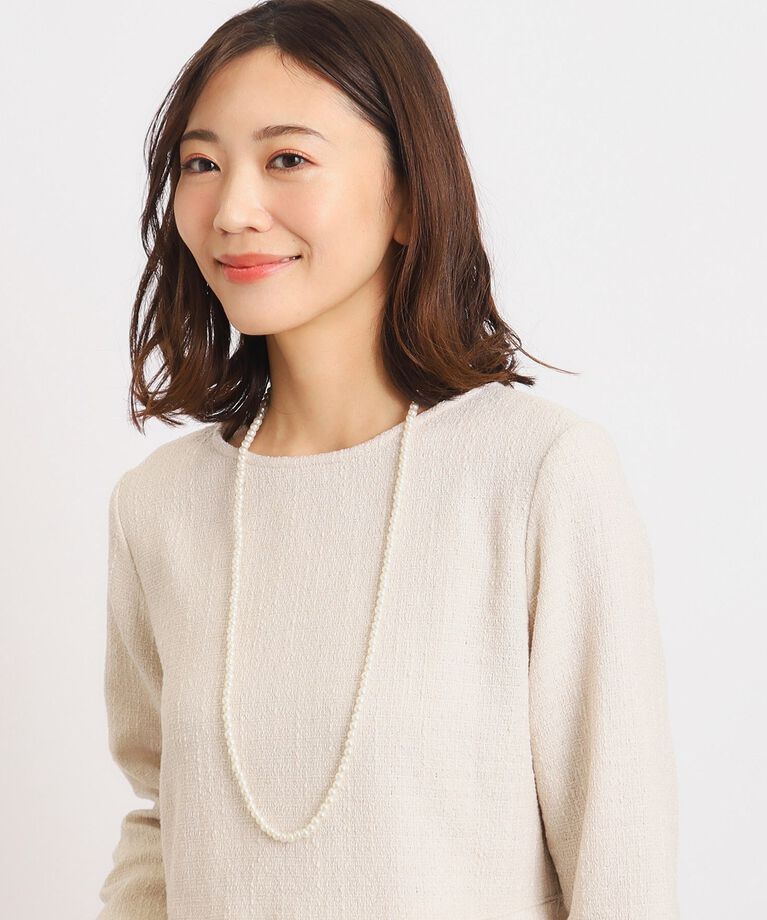grove「【セレモニー対応】シフォンコサージュ付パール調ネックレス」|ネックレス|