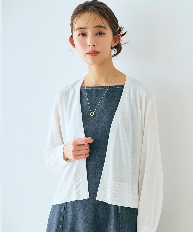 grove「【洗える／接触冷感／UVカット】ベーシックショートカーディガン」|カーディガン|ｵﾌﾎﾜｲﾄ(003)