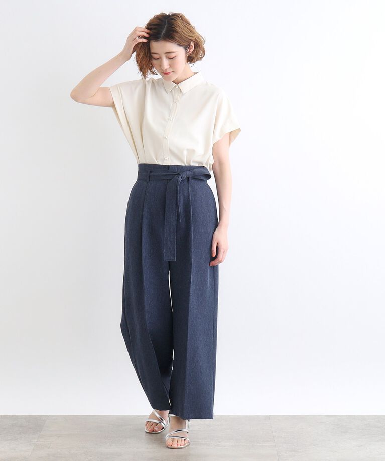grove「デニムライクベルト付きワイドパンツ」|その他|