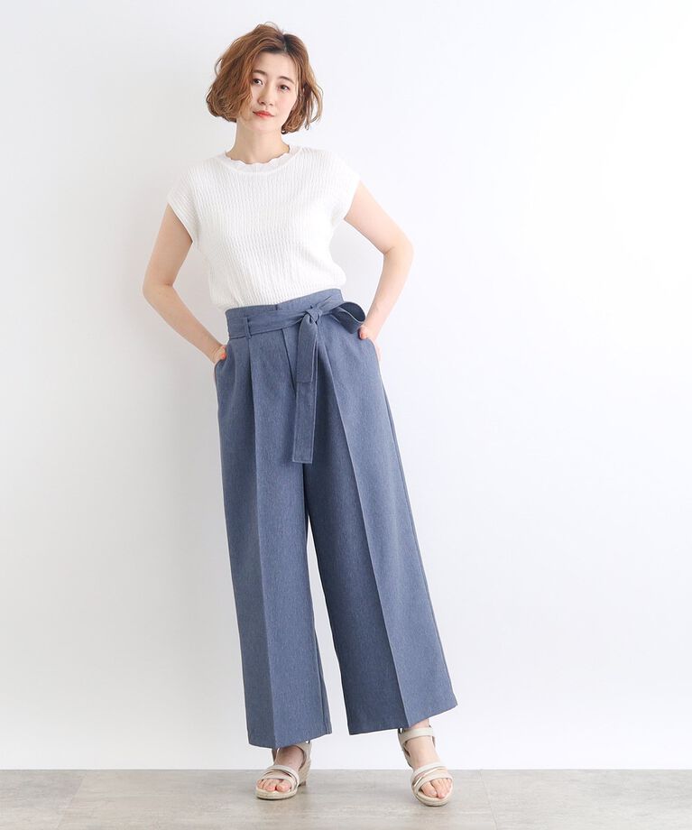 grove「デニムライクベルト付きワイドパンツ」|その他|