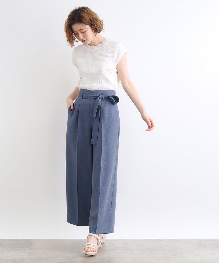 grove「デニムライクベルト付きワイドパンツ」|その他|