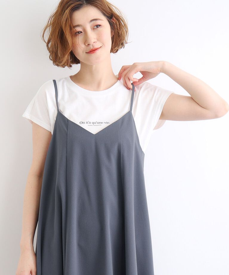 grove「【雑誌掲載】キャミワンピース×ロゴTシャツSET」|ワンピース|