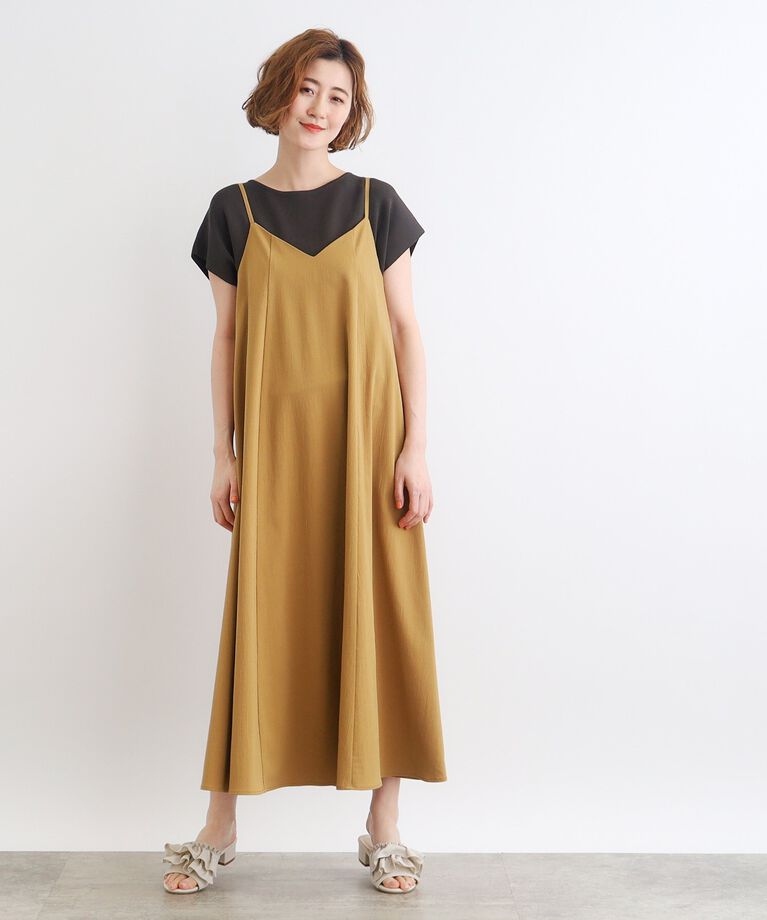 grove「【雑誌掲載】キャミワンピース×ロゴTシャツSET」|ワンピース|