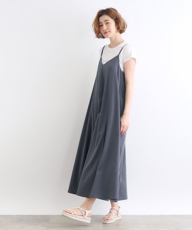 grove「【雑誌掲載】キャミワンピース×ロゴTシャツSET」|ワンピース|ﾊﾟｰﾌﾟﾙ(082)