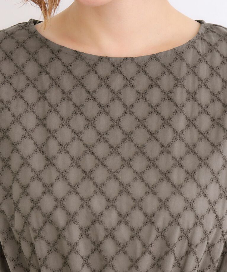 grove「幾何小花刺繍レースベルト付きワンピース」|ワンピース|