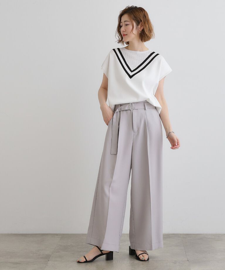 grove「デニムライクベルト付きワイドパンツ」|その他|