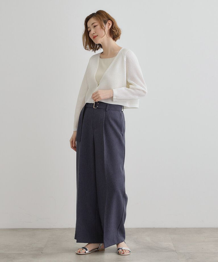 grove「デニムライクベルト付きワイドパンツ」|その他|