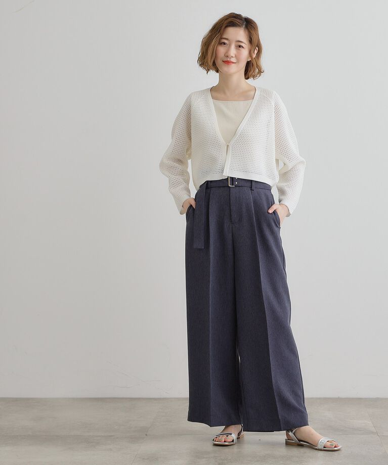 grove「デニムライクベルト付きワイドパンツ」|その他|