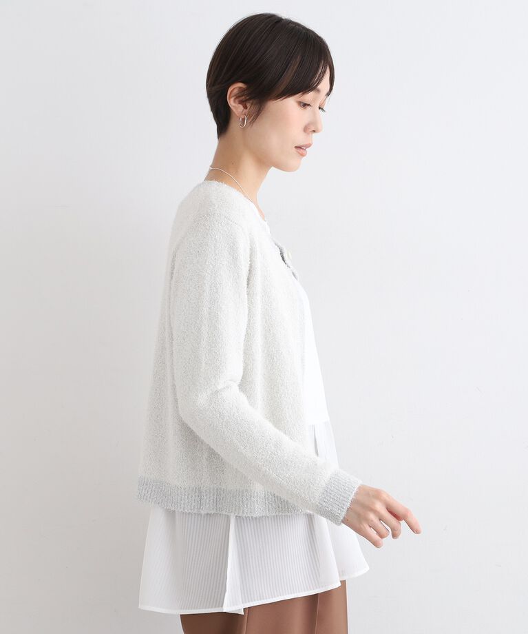 INDIVI「【トレンド】カールラメカーディガンニット」|カーディガン|