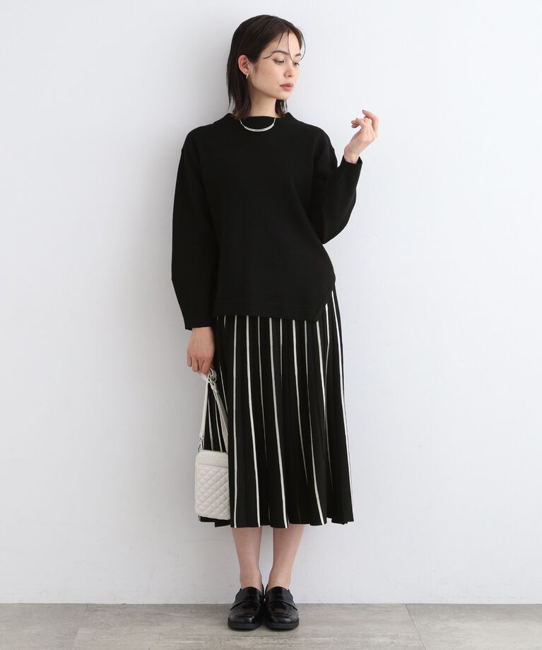 INDIVI「【洗える／SETUP可能】ジャカードニットプリーツスカート」|スカート|