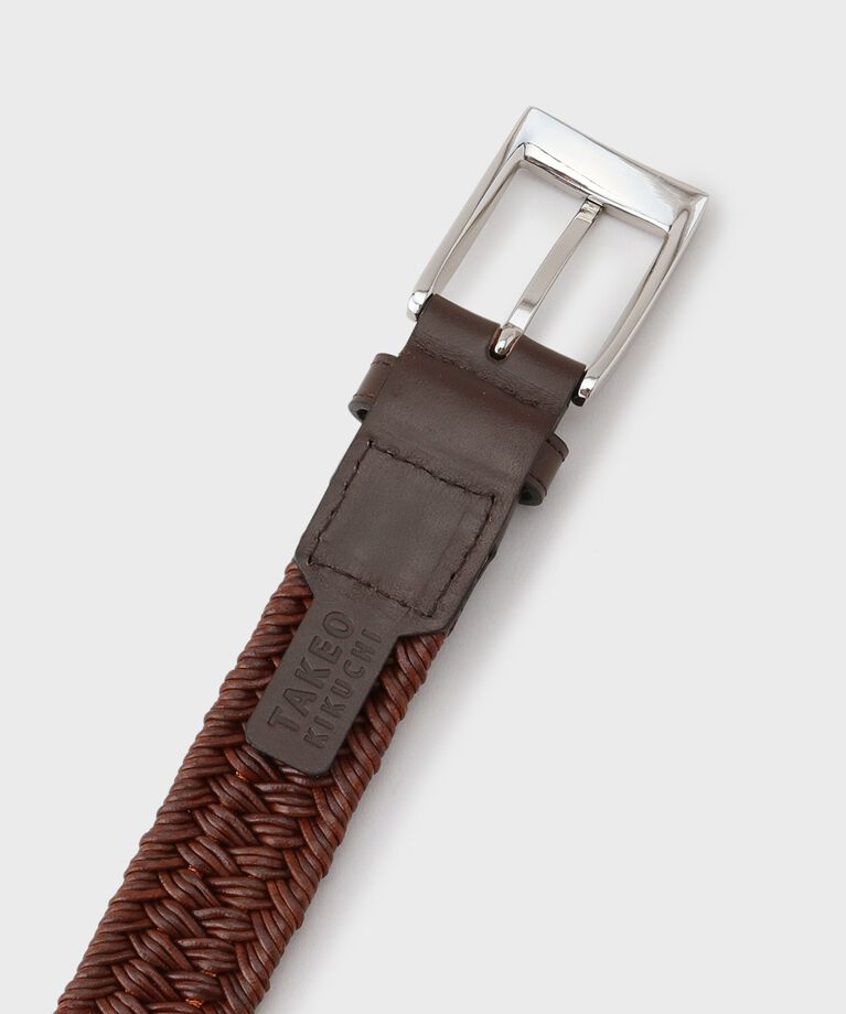 TAKEO KIKUCHI「【Made in JAPAN】リサイクルレザー ゴムメッシュベルト」|ベルト|
