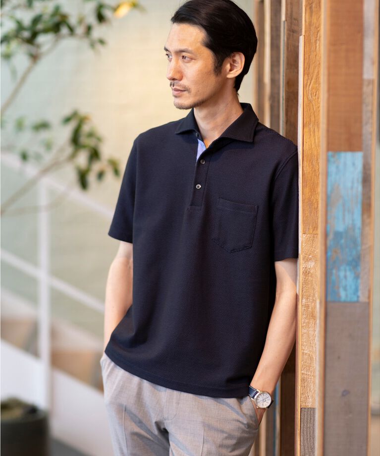 TAKEO KIKUCHI「【抗菌防臭／5サイズ展開】ハニカムメランジ ポロシャツ」|ポロシャツ|