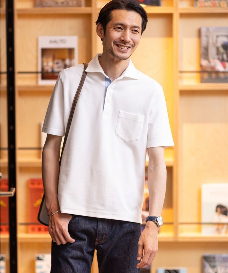 TAKEO KIKUCHI「【抗菌防臭／5サイズ展開】ハニカムメランジ ポロシャツ」|ポロシャツ|