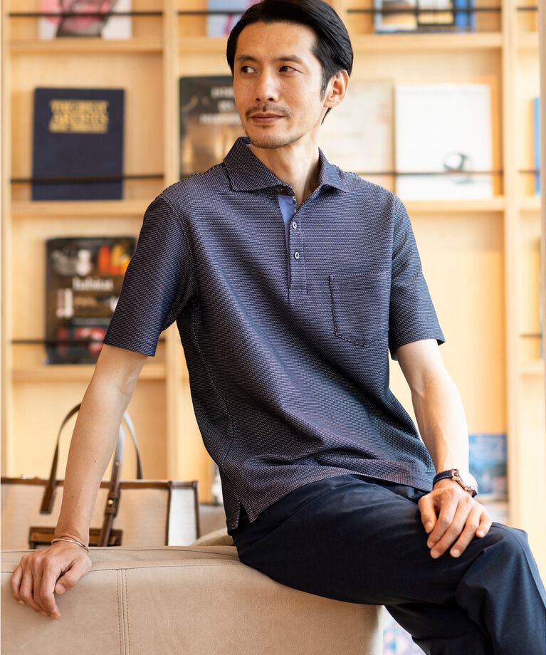 TAKEO KIKUCHI「【抗菌防臭／5サイズ展開】ハニカムメランジ ポロシャツ」|ポロシャツ|