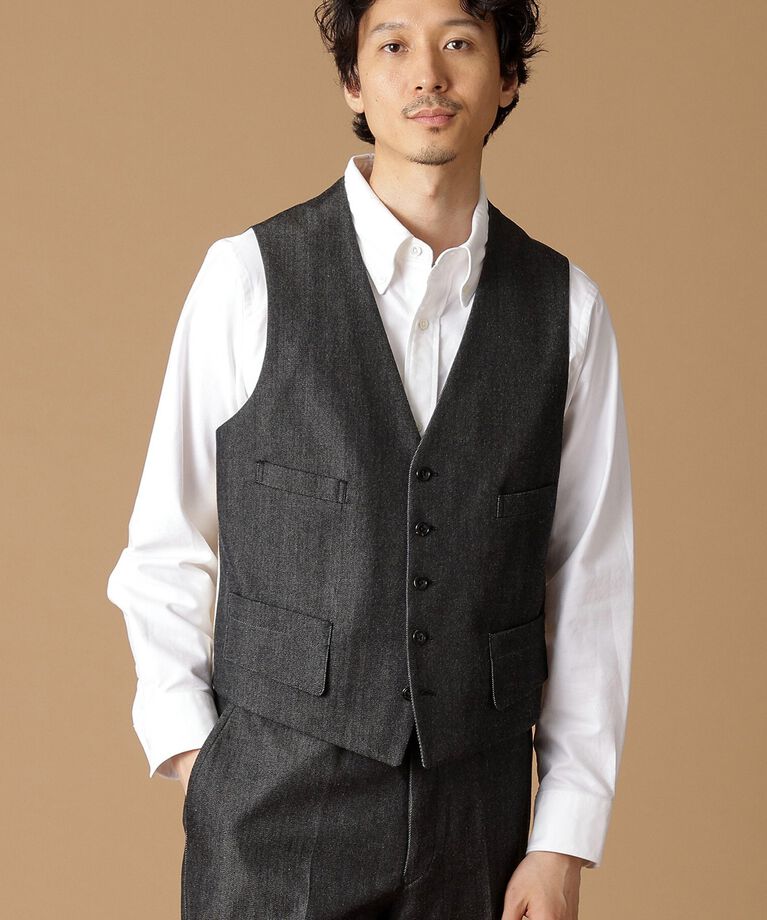 40CARATS&525「【3ピース対応/Made in JAPAN】525DENIM べスト」|ベスト・ジレ|ﾌﾞﾗｯｸ(019)