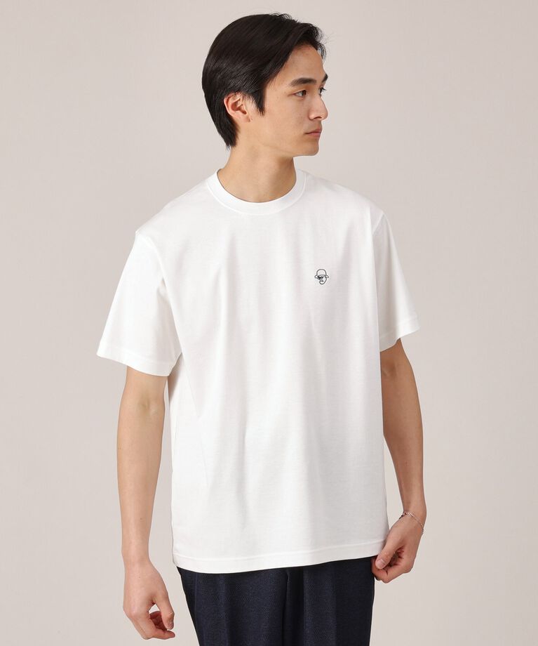TAKEO KIKUCHI「ワンポイント カラー刺繍 Tシャツ」|Tシャツ・カットソー|ホワイト(001)