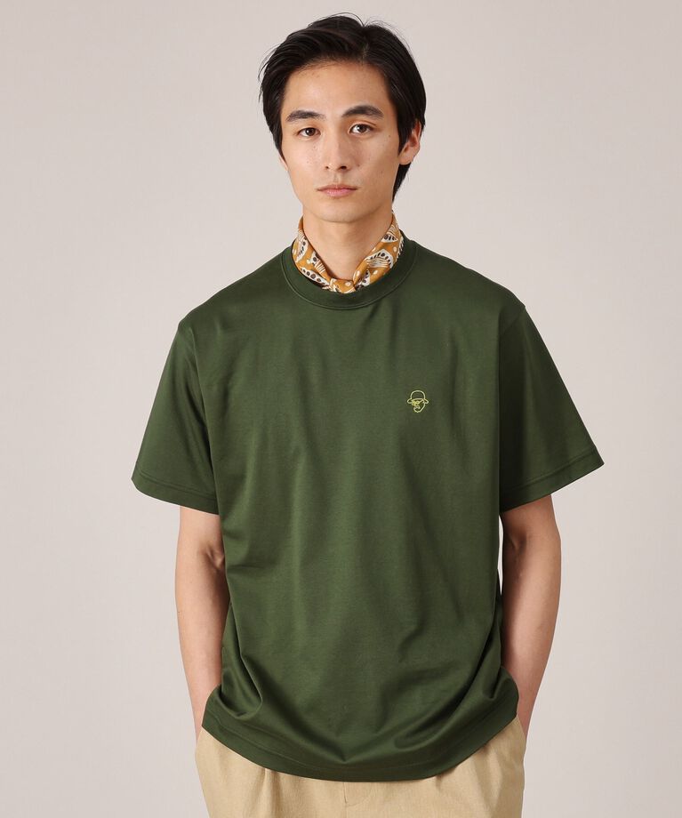 TAKEO KIKUCHI「ワンポイント カラー刺繍 Tシャツ」|Tシャツ・カットソー|グリーン(023)
