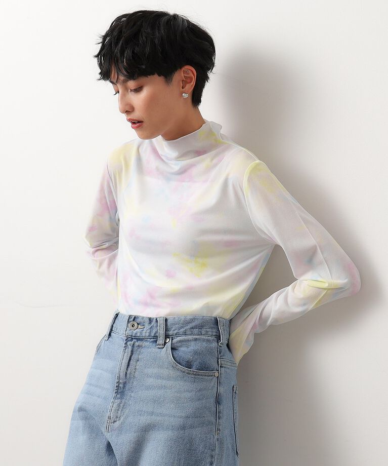 OPAQUE.CLIP「シアープリントメロウトップス【ストレッチ/洗濯機洗い可】」|Tシャツ・カットソー|