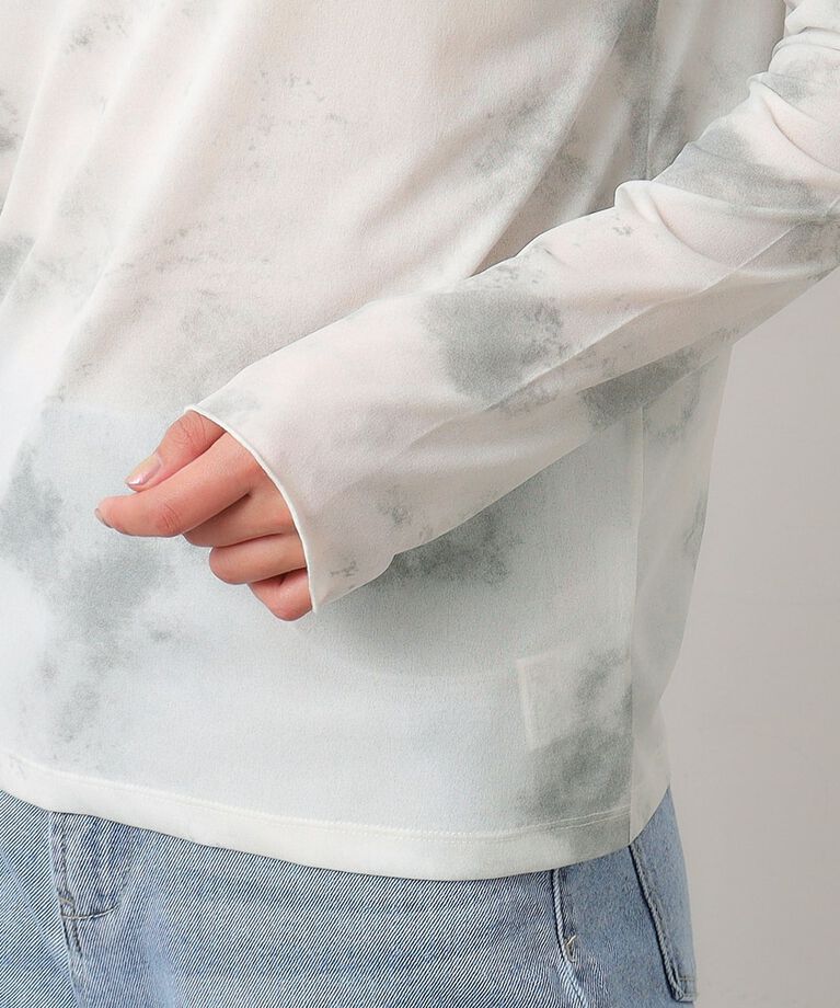 OPAQUE.CLIP「シアープリントメロウトップス【ストレッチ/洗濯機洗い可】」|Tシャツ・カットソー|