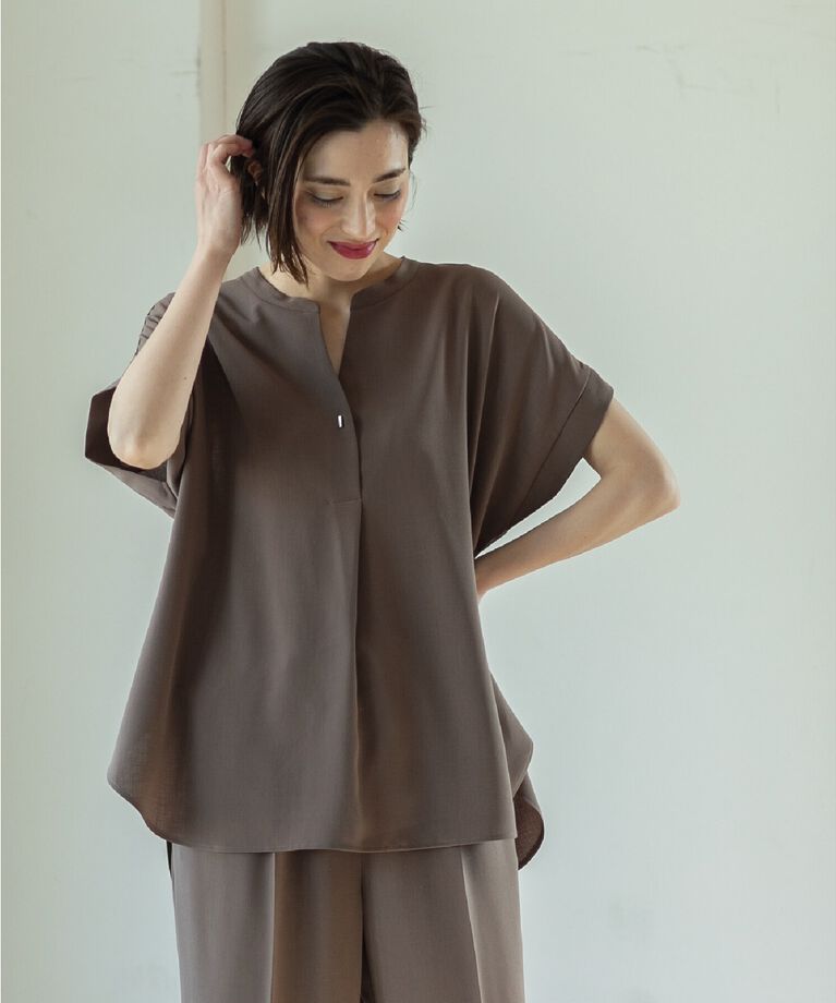 OPAQUE.CLIP「≪7color/SS-LLsize≫ スキッパーブラウス/セットアップ対応【防シワ/洗濯機洗い可】」|シャツ・ブラウス|