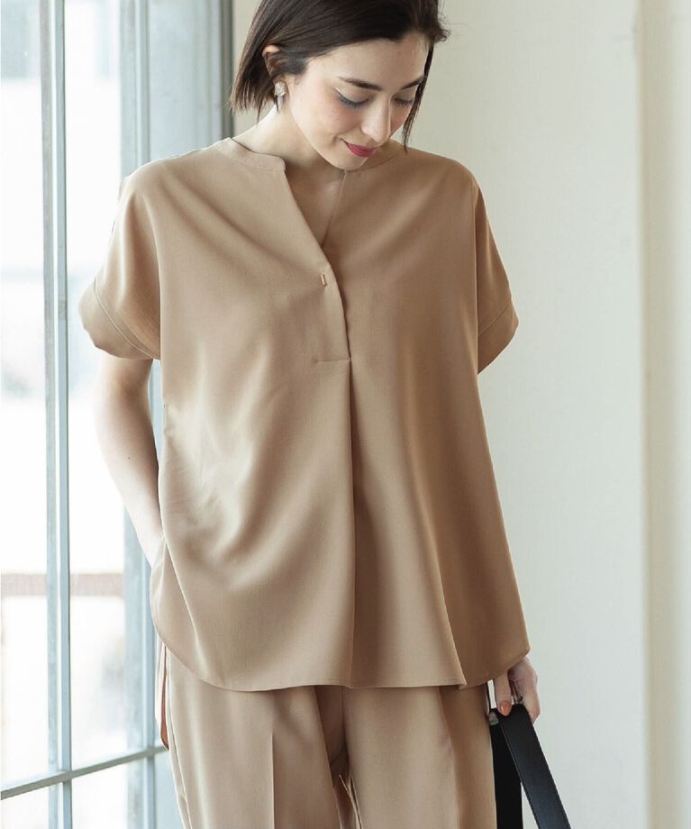 OPAQUE.CLIP「≪7color/SS-LLsize≫ スキッパーブラウス/セットアップ対応【防シワ/洗濯機洗い可】」|シャツ・ブラウス|