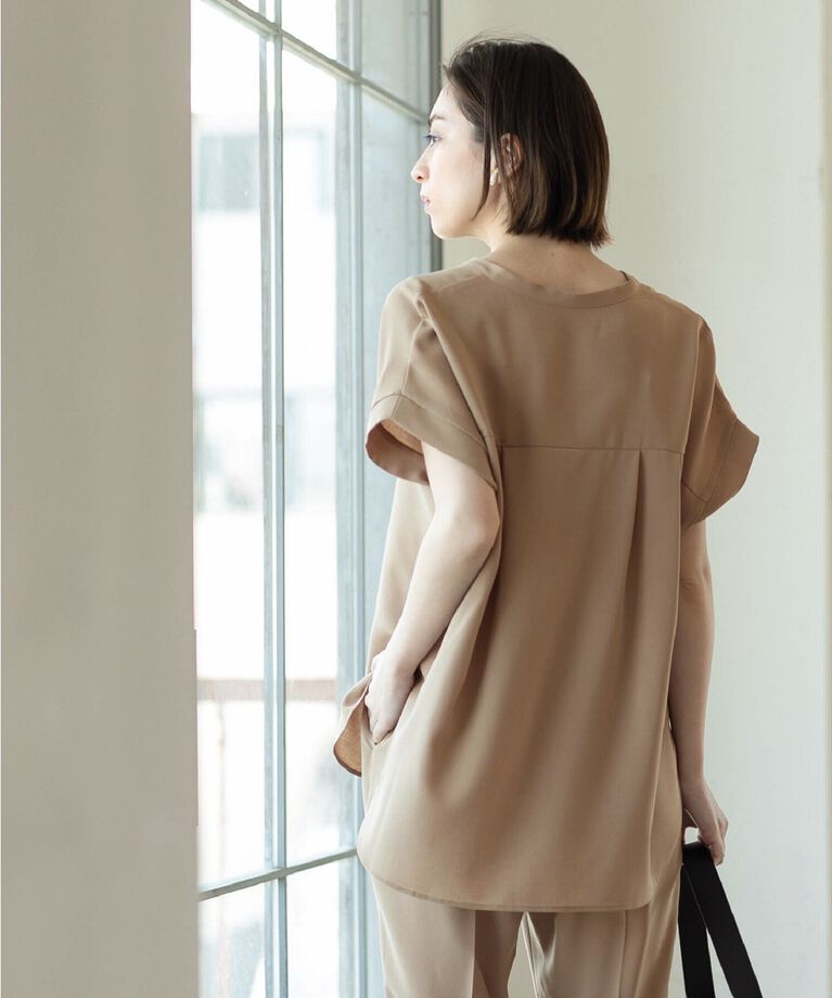 OPAQUE.CLIP「≪7color/SS-LLsize≫ スキッパーブラウス/セットアップ対応【防シワ/洗濯機洗い可】」|シャツ・ブラウス|