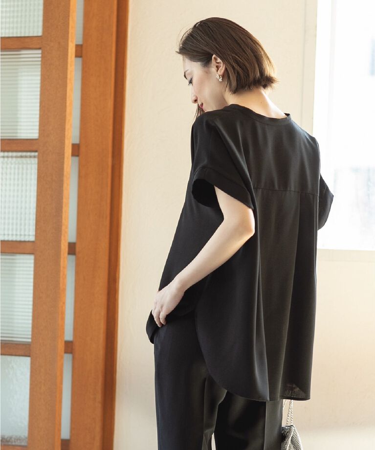 OPAQUE.CLIP「≪7color/SS-LLsize≫ スキッパーブラウス/セットアップ対応【防シワ/洗濯機洗い可】」|シャツ・ブラウス|