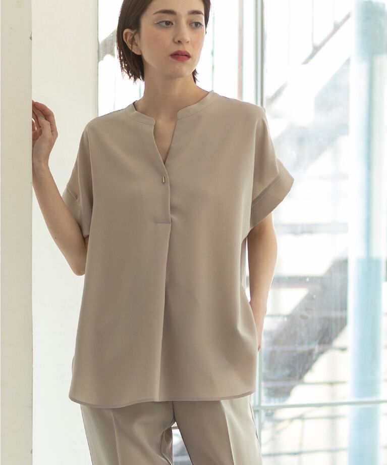 OPAQUE.CLIP「≪7color/SS-LLsize≫ スキッパーブラウス/セットアップ対応【防シワ/洗濯機洗い可】」|シャツ・ブラウス|ﾗｲﾄｸﾞﾚｰ(011)