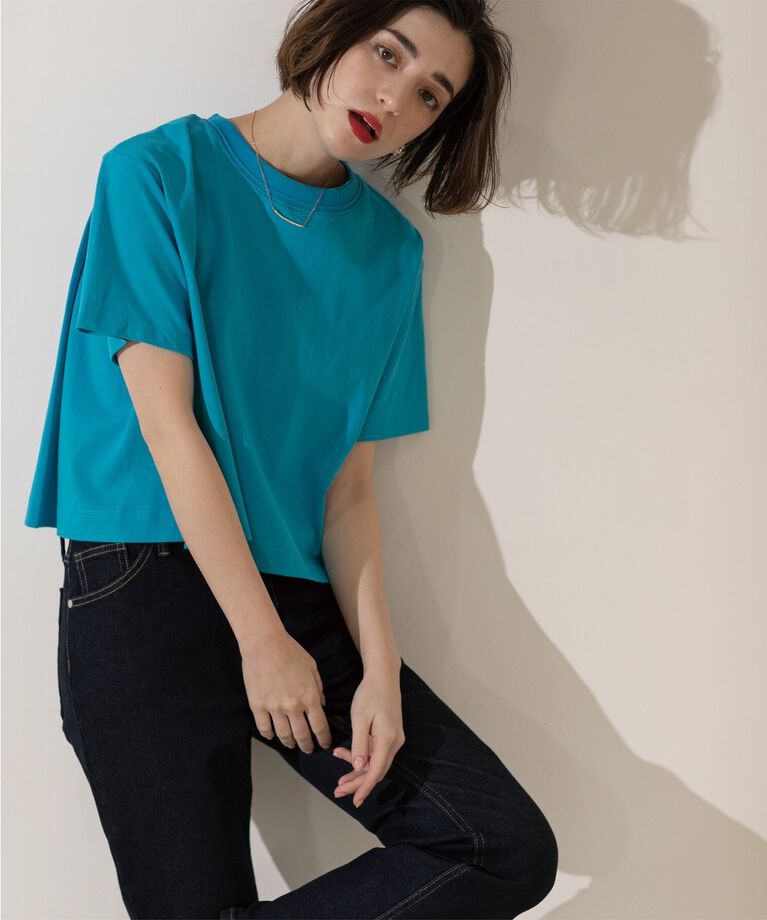 OPAQUE.CLIP「クロップドバックシャンTシャツ」|Tシャツ・カットソー|