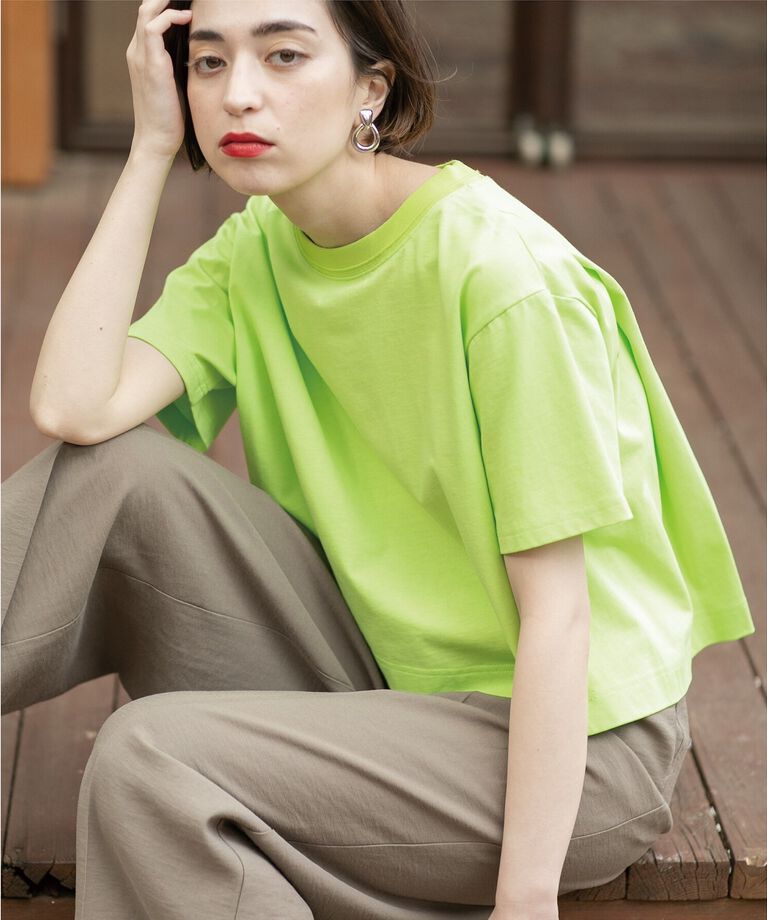 OPAQUE.CLIP「クロップドバックシャンTシャツ」|Tシャツ・カットソー|