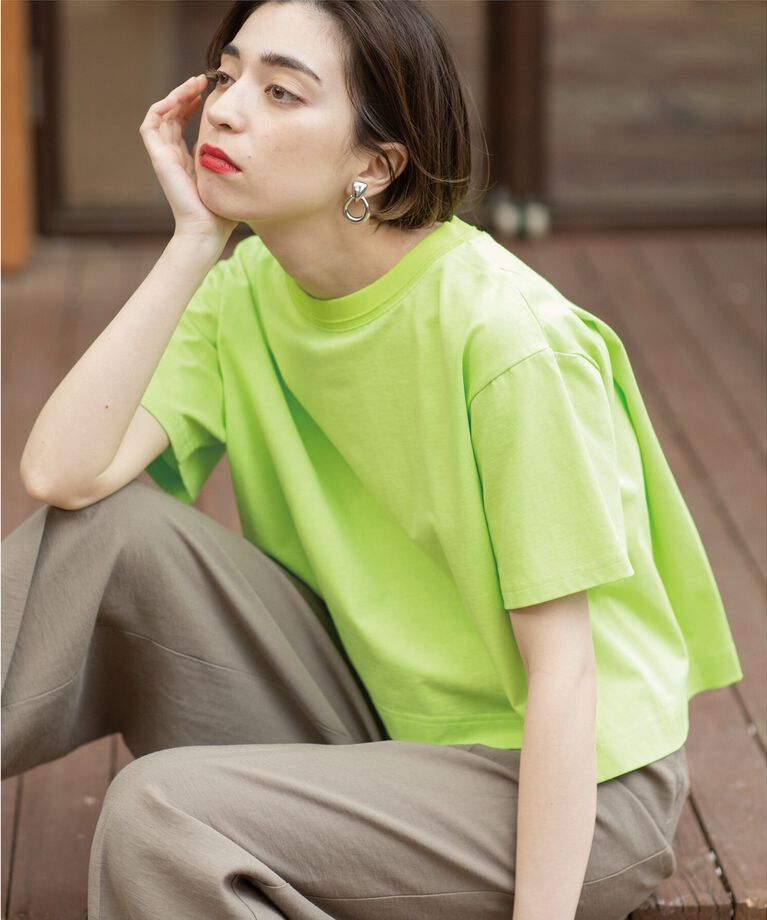 OPAQUE.CLIP「クロップドバックシャンTシャツ」|Tシャツ・カットソー|