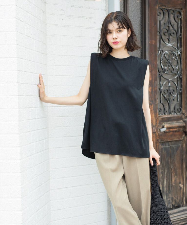 OPAQUE.CLIP「UV ノースリーブチュニックトップス【接触冷感/洗濯機洗い可】」|Tシャツ・カットソー|