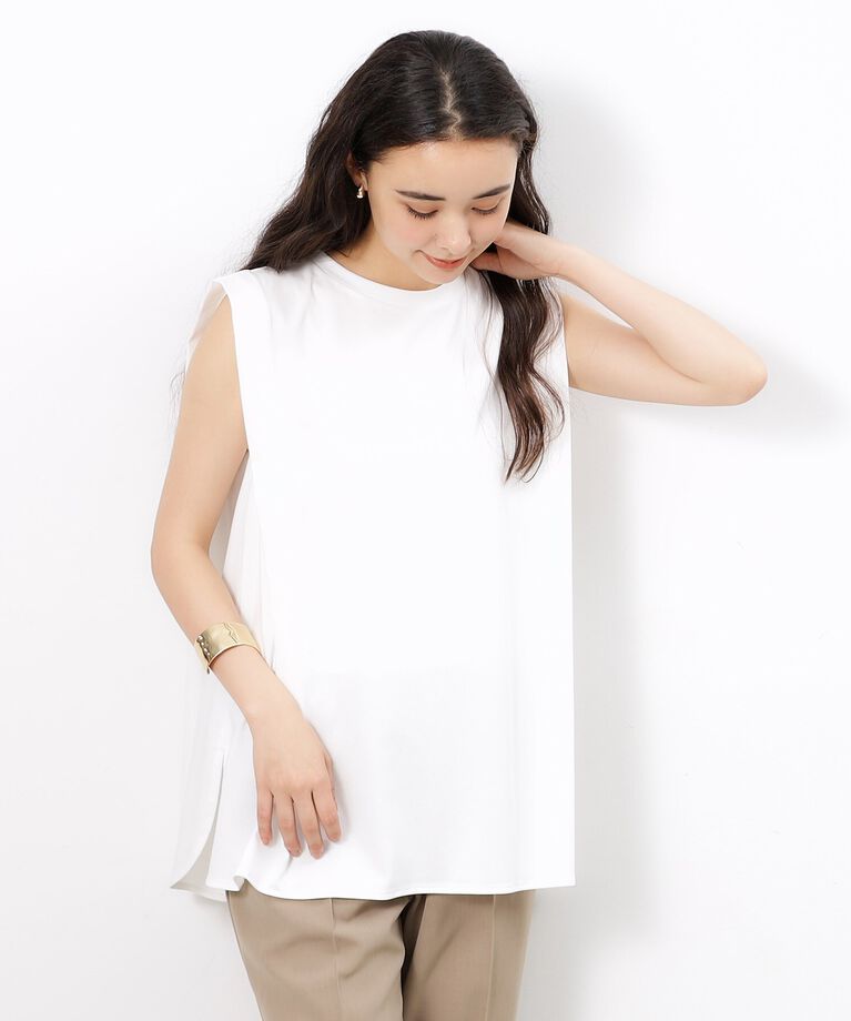 OPAQUE.CLIP「UV ノースリーブチュニックトップス【接触冷感/洗濯機洗い可】」|Tシャツ・カットソー|